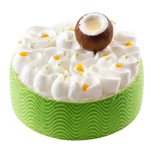 pandan-mango ice cream cake